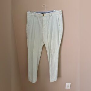 Brooks Brothers White and Light Green Seersucker Dress Pants size W38/L30